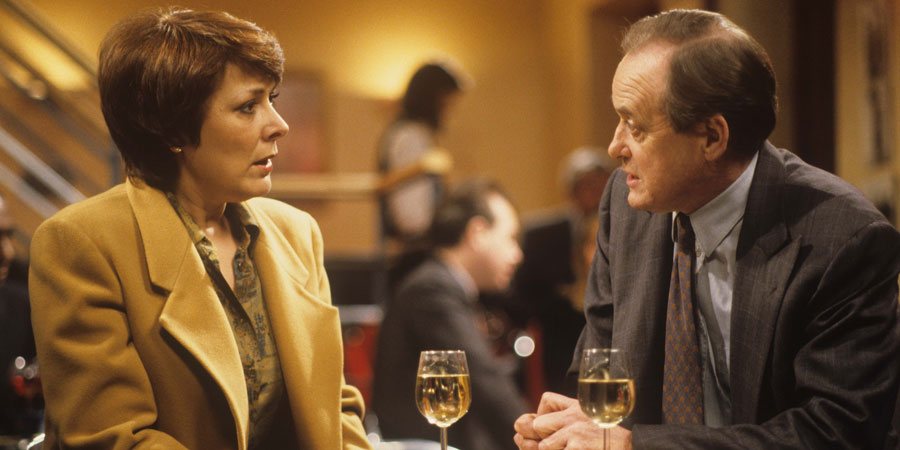 Second Thoughts. Image shows from L to R: Faith (Lynda Bellingham), Bill (James Bolam)