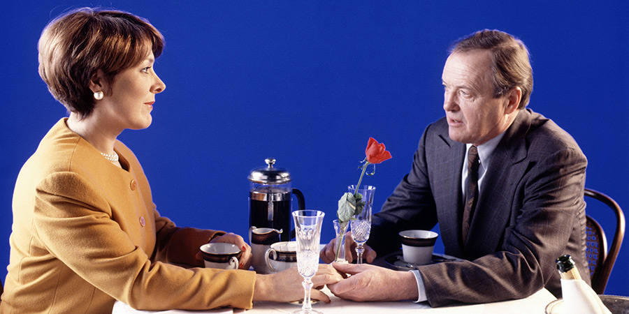 Second Thoughts. Image shows left to right: Faith (Lynda Bellingham), Bill (James Bolam)