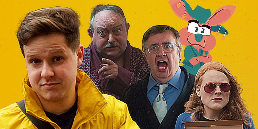 Secrets Of A Wallaby Boy. Image shows left to right: Tim (Brandon McCaffrey), Argyle (Laurence R Harvey), Roland (Mark Benton), Jade (Billie Hindle)