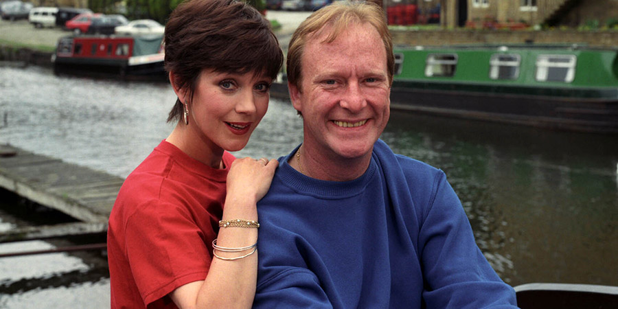 Stay Lucky. Image shows from L to R: Sally Hardcastle (Jan Francis), Thomas Gynn (Dennis Waterman). Copyright: Yorkshire Television