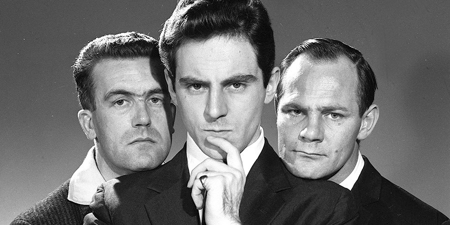 The Strange World Of Gurney Slade. Image shows left to right: Sid Green, Gurney Slade (Anthony Newley), Dick Hills. Credit: ITV