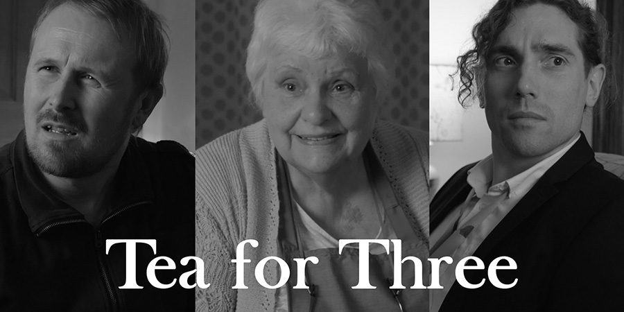 Tea For Three. Image shows from L to R: Russ Butler (Ross Marshall), Gran (Rita May), Pontus Johansen (Gregg Ibbotson)