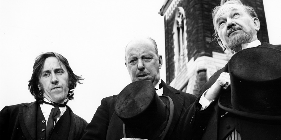 That's Your Funeral. Image shows from L to R: Percy (David Battley), Basil Bulstrode (Bill Fraser), Emmanuel Holroyd (Raymond Huntley). Copyright: Hammer Film Productions