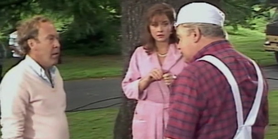 Dennis Kirkland, Jane Leeves and Benny Hill pictured on location