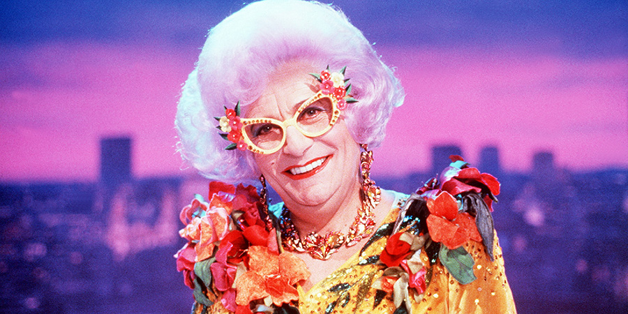 The Dame Edna Experience. Dame Edna Everage (Barry Humphries). Credit: London Weekend Television