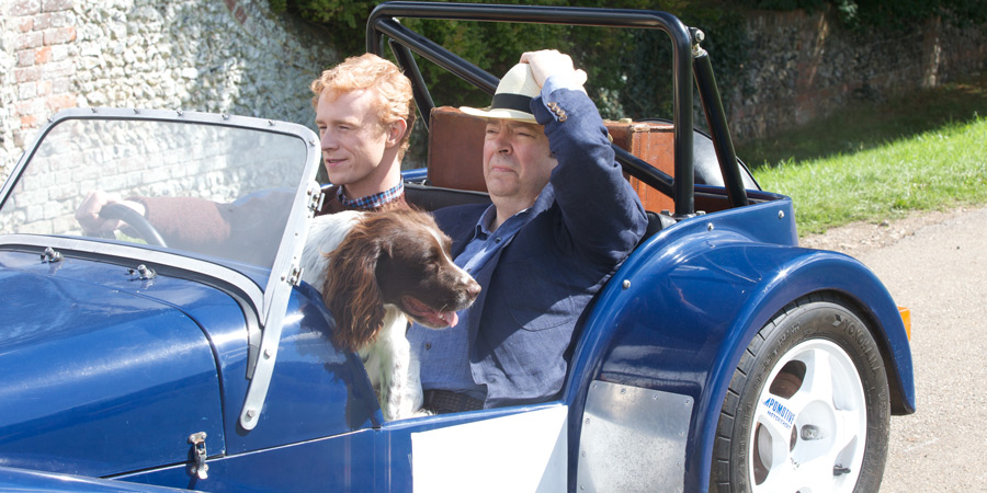 The Hippopotamus. Image shows from L to R: Simon Logan (Dean Ridge), Ted Wallace (Roger Allam)