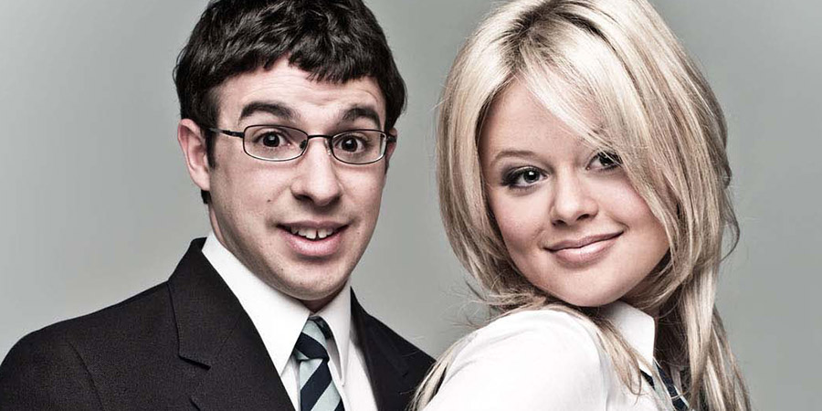 Simon Bird and Emily Atack