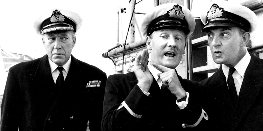 The Navy Lark. Image shows left to right: Commander Povey (Richard Caldicot), Sub-Lieutenant Phillips (Leslie Phillips), Lt Cdr Murray (Number One) (Stephen Murray). Credit: BBC