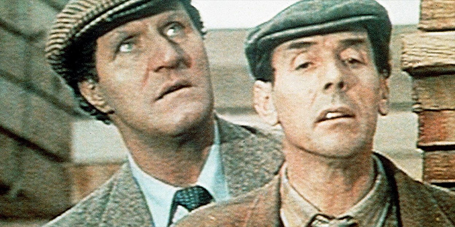 The Plank. Image shows left to right: Larger Workman (Tommy Cooper), Smaller Workman (Eric Sykes). Credit: Associated London Films Limited