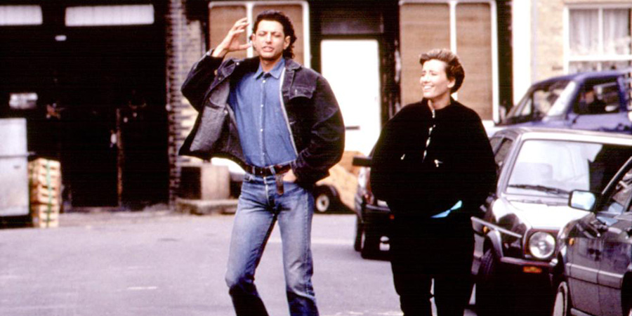 The Tall Guy. Image shows left to right: Dexter King (Jeff Goldblum), Kate (Emma Thompson)