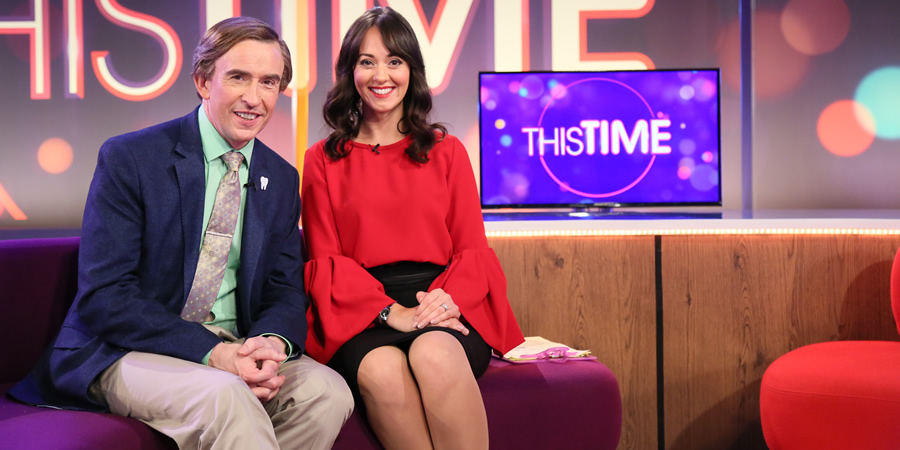 This Time With Alan Partridge. Image shows from L to R: Alan Partridge (Steve Coogan), Jennie Gresham (Susannah Fielding). Copyright: Baby Cow Productions