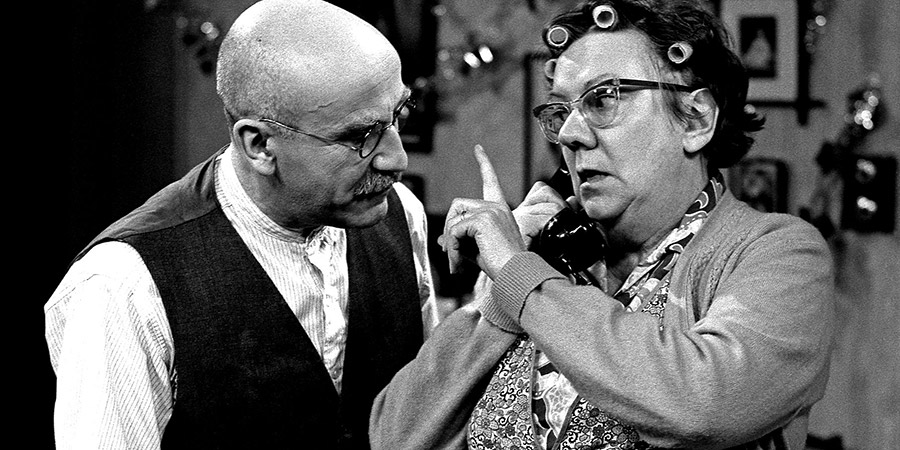 Till Death Us Do Part. Image shows from L to R: Alf Garnett (Warren Mitchell), Else Garnett (Dandy Nichols). Copyright: BBC