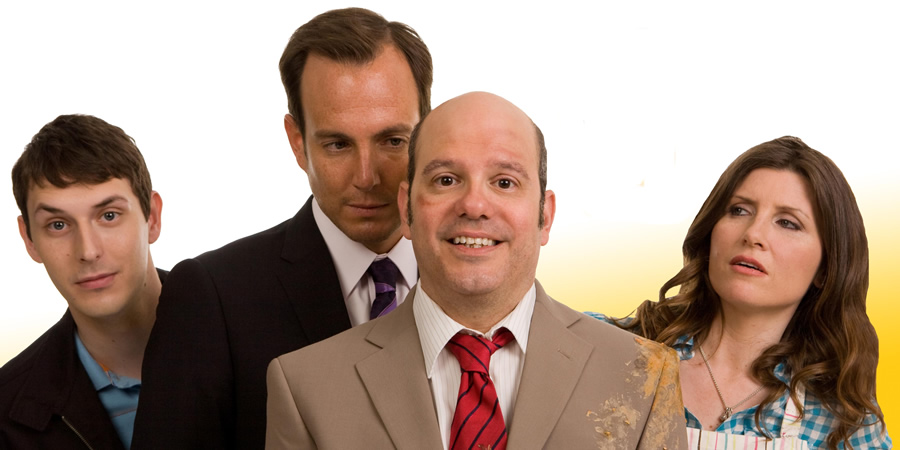 The Increasingly Poor Decisions Of Todd Margaret. Image shows from L to R: Dave (Blake Harrison), Brent Wilts (Will Arnett), Todd Margaret (David Cross), Alice Bell (Sharon Horgan). Copyright: RDF Television / Merman