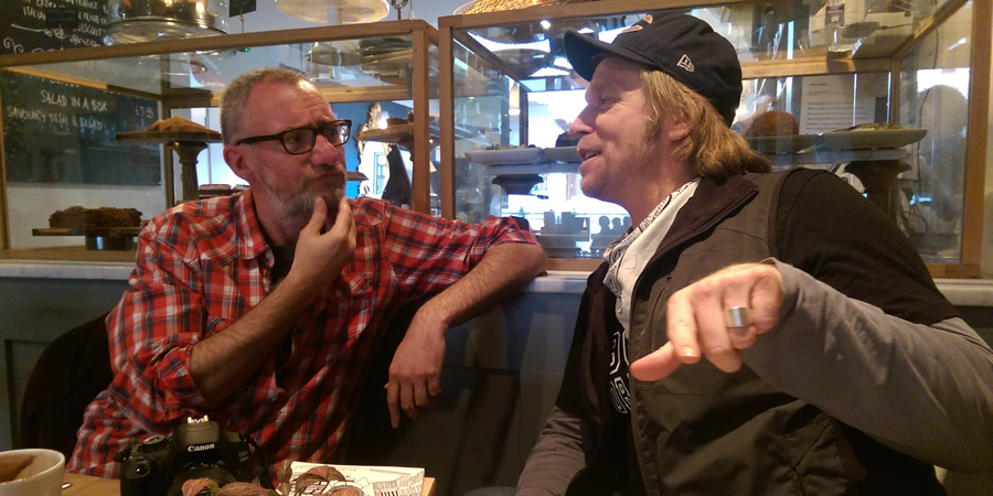 'something about a rock and a hill'. We actually posed for this. Image shows from L to R: Si Hawkins, Tony Law. Copyright: BCG