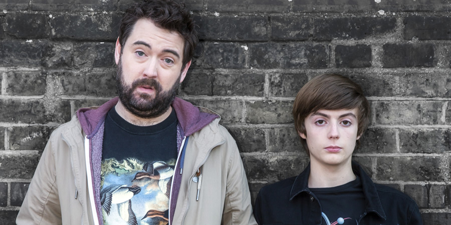 Uncle. Image shows from L to R: Andy (Nick Helm), Errol (Elliot Speller-Gillott). Copyright: Baby Cow Productions