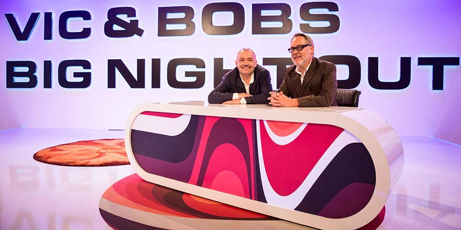 Vic & Bob's Big Night Out. Image shows from L to R: Bob Mortimer, Vic Reeves. Copyright: BBC Studios