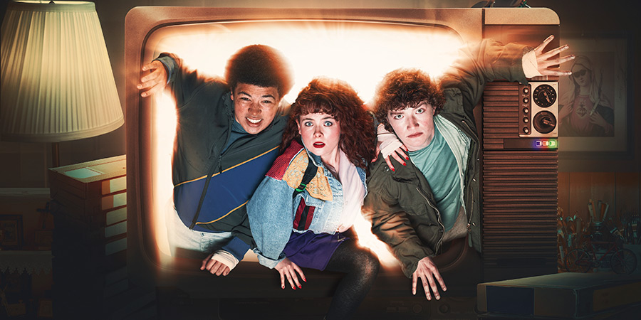 Video Nasty. Image shows left to right: Billy (Justin Daniels Anene), Zoe (Leia Murphy), Con (Cal O'Driscoll)