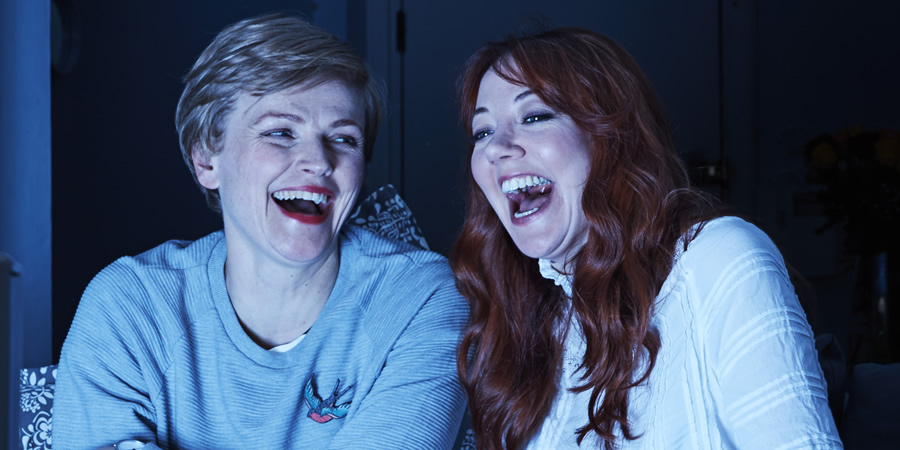 We Have Been Watching. Image shows from L to R: Maxine Peake, Diane Morgan. Copyright: Crook Productions