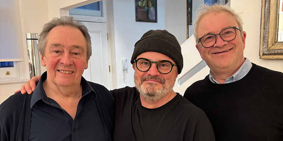 When Alan Met Ray. Image shows left to right: Alan Simpson (Paul Whitehouse), Andrew McGibbon, Ray Galton (Harry Enfield)