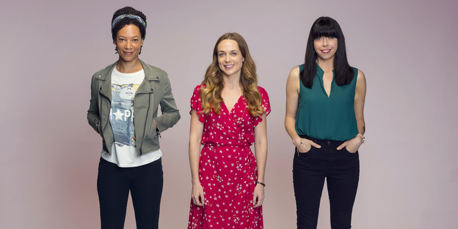 Women On The Verge. Image shows from L to R: Katie (Nina Sosanya), Laura Donegan (Kerry Condon), Alison (Eileen Walsh)