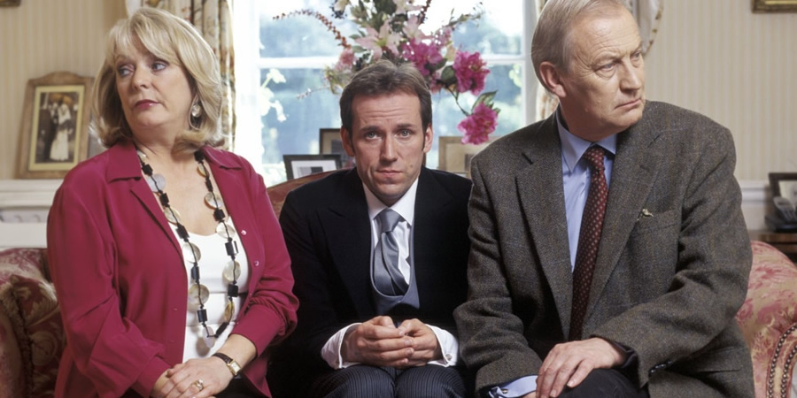 The Worst Week Of My Life. Image shows from L to R: Angela (Alison Steadman), Howard (Ben Miller), Dick (Geoffrey Whitehead). Copyright: Hat Trick Productions
