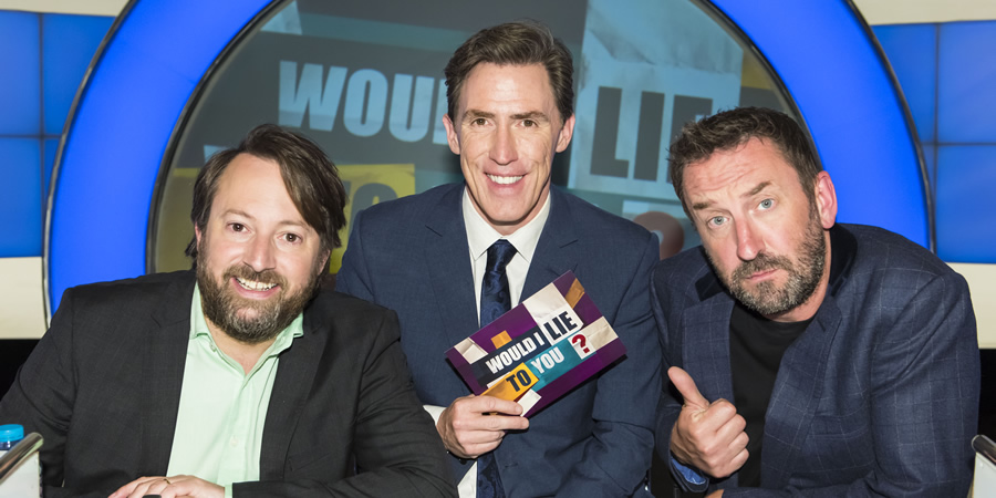Would I Lie To You?. Image shows from L to R: David Mitchell, Rob Brydon, Lee Mack. Copyright: Zeppotron
