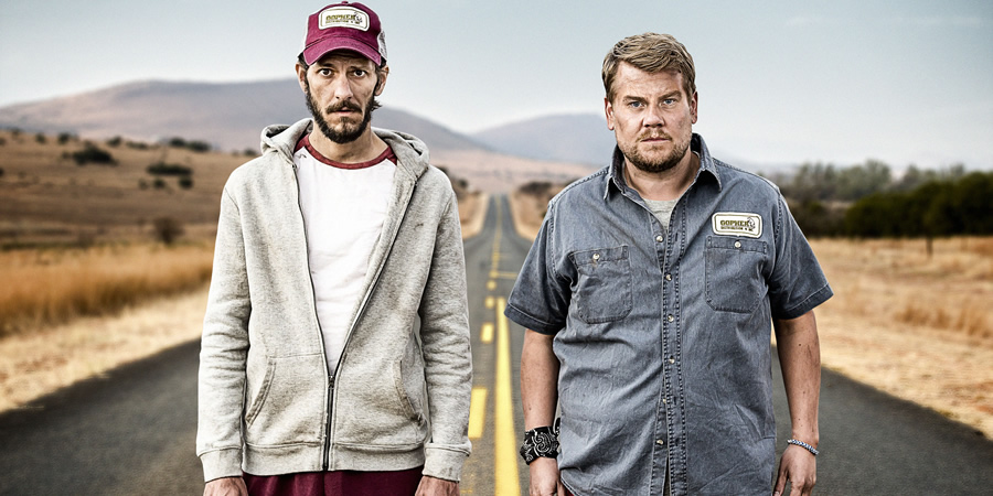 The Wrong Mans. Image shows from L to R: Sam (Mathew Baynton), Phil (James Corden)
