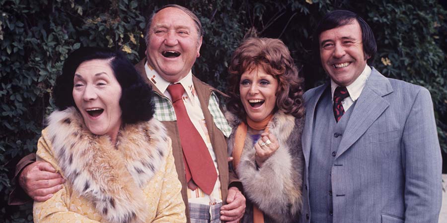 Yus, My Dear. Image shows from L to R: Lil Briggs (Queenie Watts), Wally Briggs (Arthur Mullard), Molly (Valerie Walsh), Benny Briggs (Mike Reid). Copyright: London Weekend Television