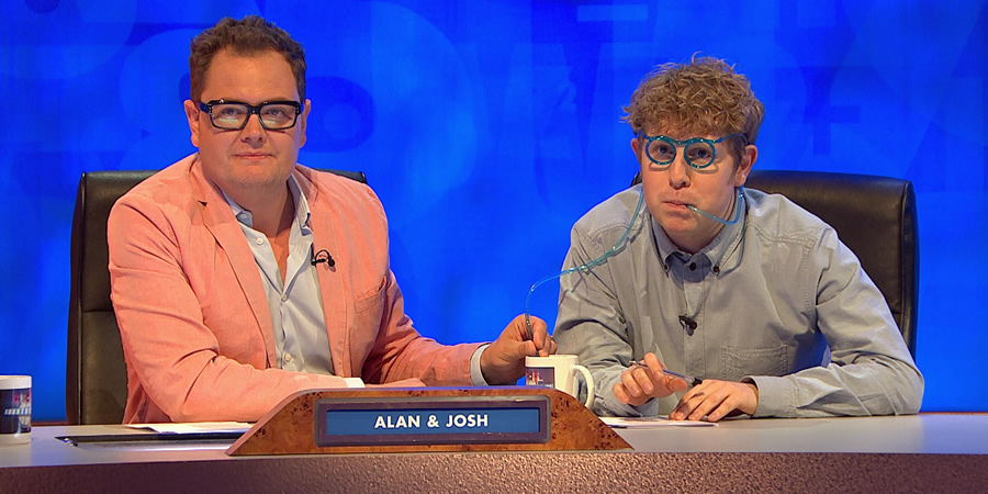 8 Out Of 10 Cats Does Countdown. Image shows from L to R: Alan Carr, Josh Widdicombe