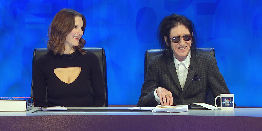 8 Out Of 10 Cats Does Countdown. Image shows from L to R: Susie Dent, John Cooper Clarke