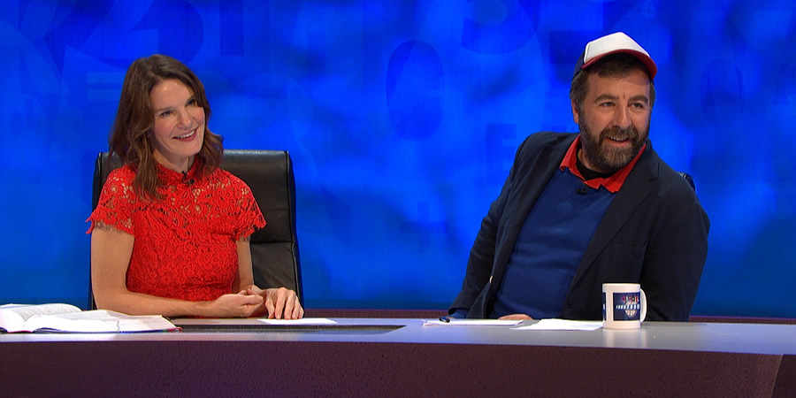 8 Out Of 10 Cats Does Countdown. Image shows from L to R: Susie Dent, David O'Doherty