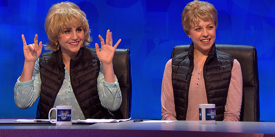 8 Out Of 10 Cats Does Countdown. Image shows from L to R: Natasia Demetriou, Ellie White. Copyright: Zeppotron