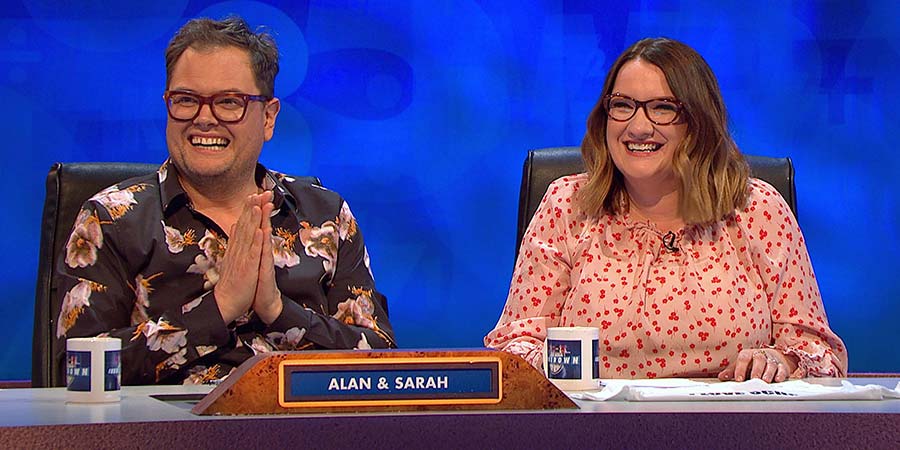 8 Out Of 10 Cats Does Countdown. Image shows from L to R: Alan Carr, Sarah Millican