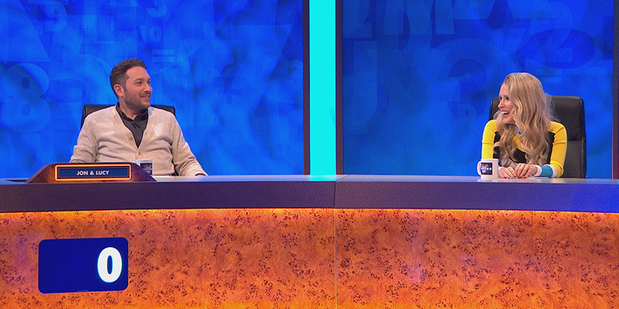 8 Out Of 10 Cats Does Countdown. Image shows from L to R: Jon Richardson, Lucy Beaumont. Copyright: Zeppotron