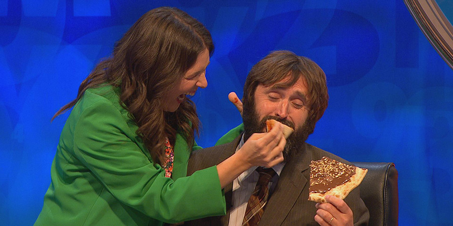 8 Out Of 10 Cats Does Countdown. Image shows left to right: Rosie Jones, Joe Wilkinson