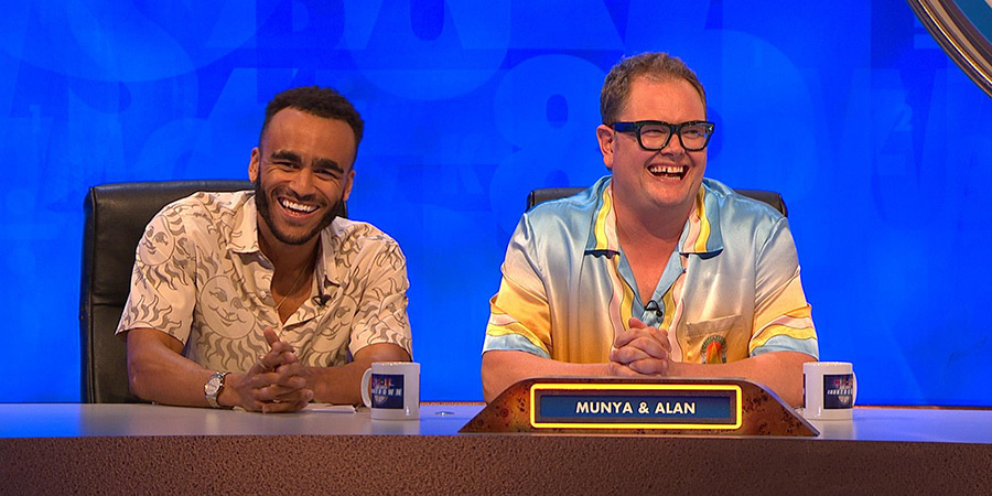 8 Out Of 10 Cats Does Countdown. Image shows left to right: Munya Chawawa, Alan Carr