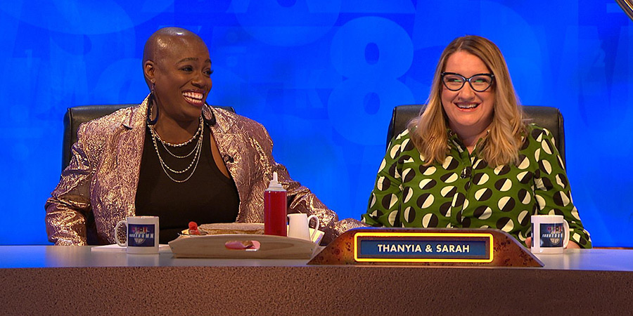 8 Out Of 10 Cats Does Countdown. Image shows left to right: Thanyia Moore, Sarah Millican