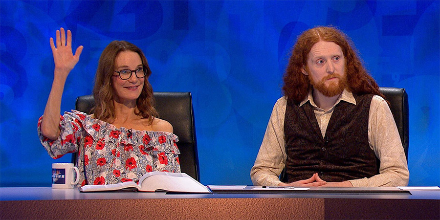 8 Out Of 10 Cats Does Countdown. Image shows left to right: Susie Dent, Alasdair Beckett-King