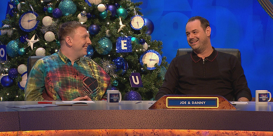 8 Out Of 10 Cats Does Countdown. Image shows left to right: Joe Lycett, Danny Dyer