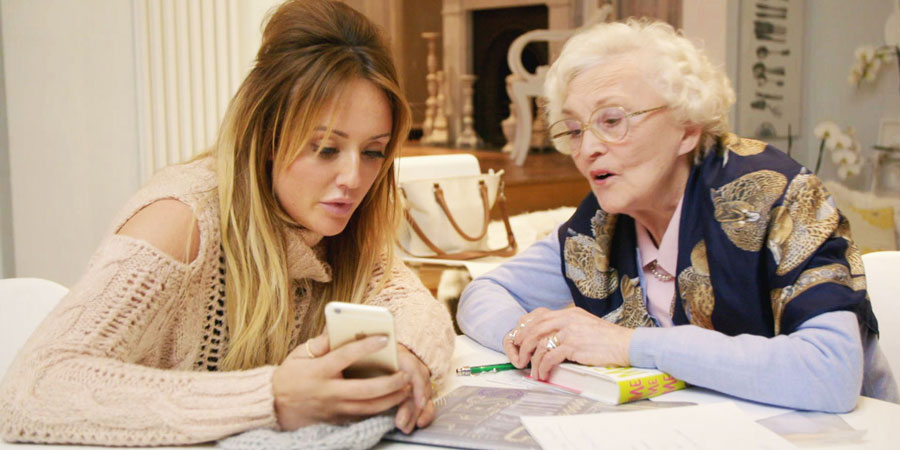 A Granny's Guide To The Modern World. Image shows from L to R: Charlotte Crosby, Laura-June Hudson. Copyright: Rumpus Media