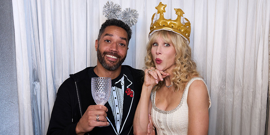 Amandaland. Image shows left to right: Mal (Samuel Anderson), Amanda (Lucy Punch)