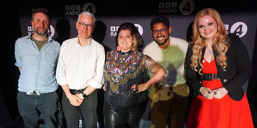 Best Medicine. Image shows left to right: Matt Winning, Kevin Harrington, Kiri Pritchard-McLean, Aravinthan Varatharaj, Lindsey Fitzharris