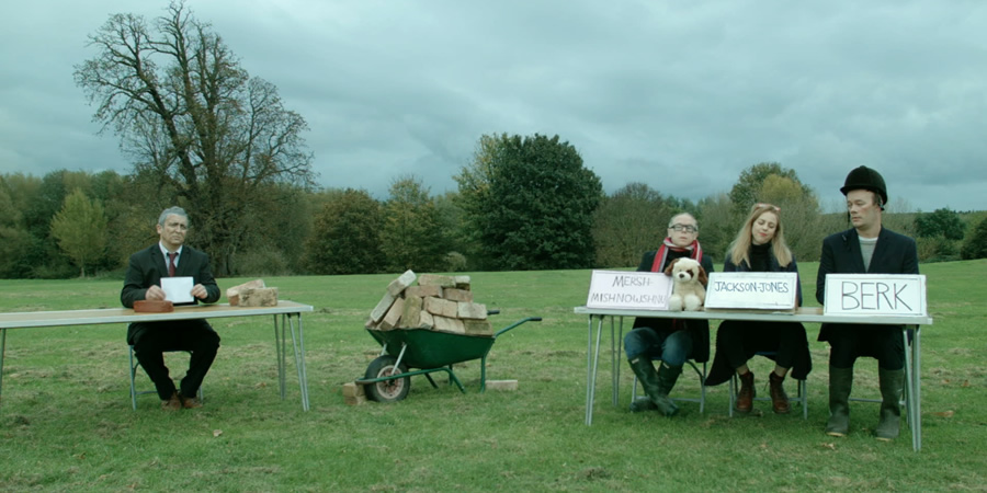 Big Field. Image shows from L to R: Alex Lowe, Steven Kynman, Ellie White, Felix Hayes. Copyright: BBC