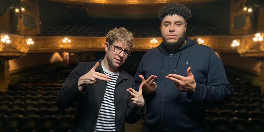 Big Zuu's Big Eats. Image shows from L to R: Josh Widdicombe, Big Zuu. Copyright: Boomerang