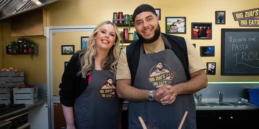 Big Zuu's Big Eats. Image shows left to right: Roisin Conaty, Big Zuu