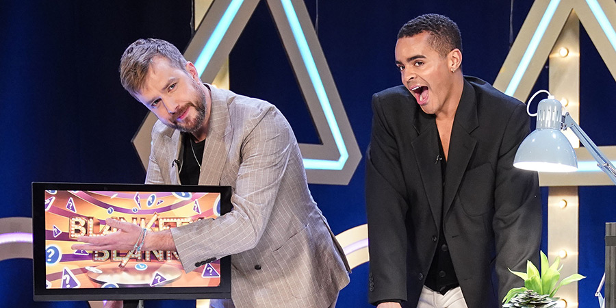 Blankety Blank. Image shows left to right: Iain Stirling, Layton Williams Blankety Blank. Image shows left to right: Iain Stirling, Layton Williams