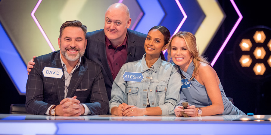 Blockbusters. Image shows from L to R: David Walliams, Dara O Briain, Alesha Dixon, Amanda Holden. Copyright: Thames