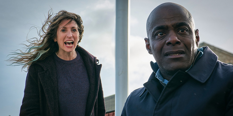 Boat Story. Image shows left to right: Janet (Daisy Haggard), Samuel (Paterson Joseph)