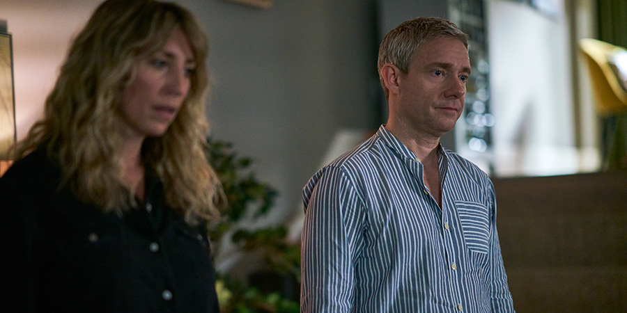 Breeders. Image shows from L to R: Ally (Daisy Haggard), Paul (Martin Freeman). Copyright: Avalon Television