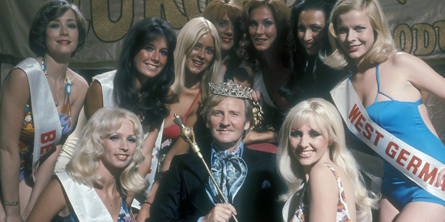 Henry Newhouse and the beauty pageant finalists. Credit: BBC